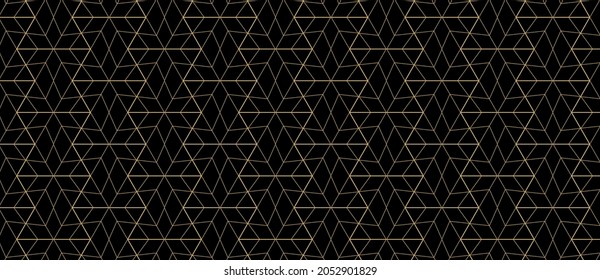 Patrón de fondo geométrico abstracto color oro de lujo impresión vectorial. Diseño de masas sin fisuras de rejilla de metal dorado, estrellas. Diseño de impresión creativo de lujo para la invitación, certificado de regalo, tarjeta vip