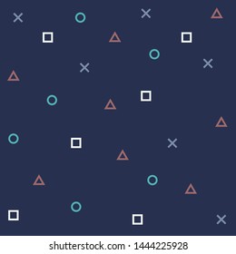 Geometric background. Pattern of geometric shapes with joysticks. Abstract of geometrical shape pattern
