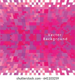 Geometric background with perspective effect. Mesh or grid of squares or cells. Mosaic style. 