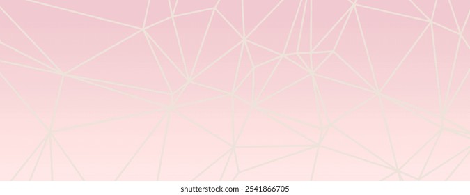 Geometric background with pink gradient background, featuring white line patterns. The background is soft and modern with pink hues. Modern abstract geometric minimal background vector.