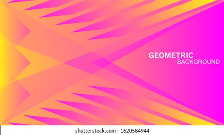 geometric background with pink yellow gradient colorful and combination triangle