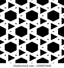 Geometric background. Polygons motif. Hexagons, triangles, rhombuses pattern.Digital paper, abstract. Geometrical backdrop. Triangular, quadrangular, hexagonal shapes wallpaper. Seamless ornament