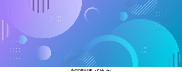 Fondo geométrico púrpura y azul gradaciones forma circular .abstract memphis.Vector eps 10