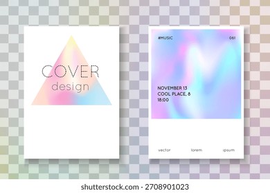 Geometric Background. Purple Holograph Flyer. Minimal Poster. Chrome Concept. Spectrum Foil. Plastic Banner. Business 90s Backdrop. Pink Geometric Background