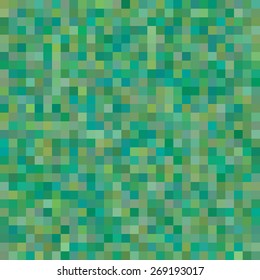 Geometric Background with Random Colored Green Squares. Seamless pattern. 