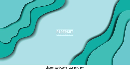 geometric background with realistic paper cut layers
