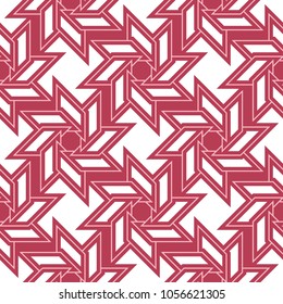 Geometric background. Red and beige seamless pattern for wallpapers, textile and fabrics