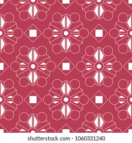 Geometric background. Red and beige seamless pattern for wallpapers, textile and fabrics