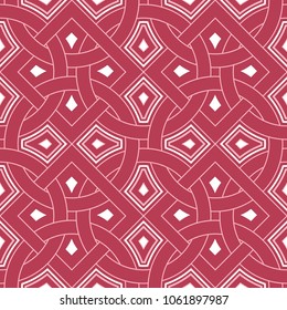 Geometric background. Red and beige seamless pattern for wallpapers, textile and fabrics