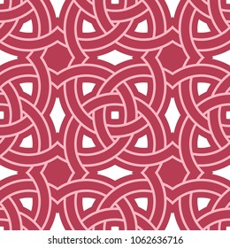 Geometric background. Red and beige seamless pattern for wallpapers, textile and fabrics