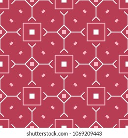 Geometric background. Red and beige seamless pattern for wallpapers, textile and fabrics