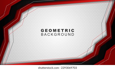 Geometric background in red and black with a hexagon pattern style, background for offline streaming, advertisements, banners, and others