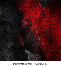 Fondo geométrico con guijarros rojos y negros. Elemento de diseño.