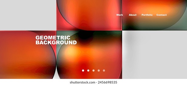 a geometric background with red circles and squares on a white background . High quality