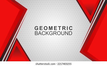 Geometric background in red and White with a pattern style, background for offline streaming, advertisements, banners, and others