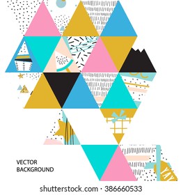 Geometric background in retro 80s style