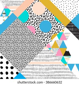 Geometric background in retro 80s style