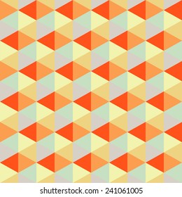 Geometric background, retro triangles, seamless pattern