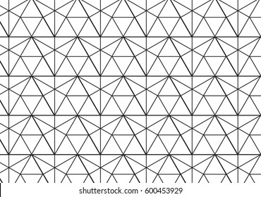 Geometric background with rhombus and nodes. Abstract geometric pattern. Black and white texture.