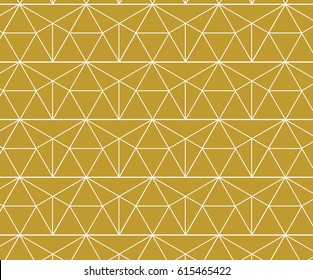 Geometric background with rhombus and nodes. Abstract geometric pattern. Golden texture.