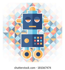 Geometric background with robot.
