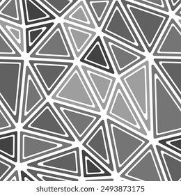 Geometric background. Rounded solid shapes in frames. Big triangle size. Mono tone style. Repeatable pattern. Awesome vector tiles. Seamless vector illustration.