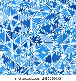 Geometric background. Rounded solid shapes in frames. Medium triangles size. Monotone colored style. Repeatable pattern. Awesome vector tiles. Seamless vector illustration.