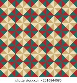 Geometric background. Seamless pattern. Traditional tile ornament. Vector illustration. Christmas theme