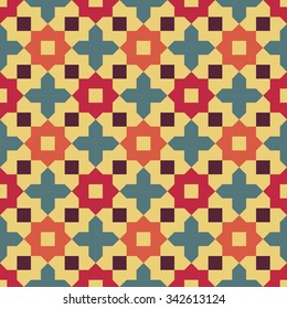 Geometric background.  Seamless pattern. Traditional tile ornament. Vector illustration. 