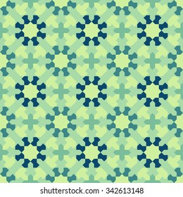 Geometric background.  Seamless pattern. Traditional tile ornament. Vector illustration. 
