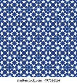Geometric background.  Seamless pattern. Traditional muslim tile ornament. Vector illustration. 
