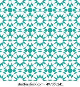 Geometric background.  Seamless pattern. Traditional muslim tile ornament. Vector illustration. 