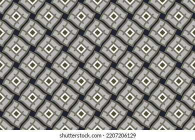 Geometric background seamless square pattern abstract minimalist fabric print classy colorful ornament graphic style. Casual repeating textile design, gold, blue, white colors.