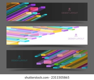 Geometric background. A set of colored backgrounds for websites, apps and social networks. Template for creative design, interior and decorations