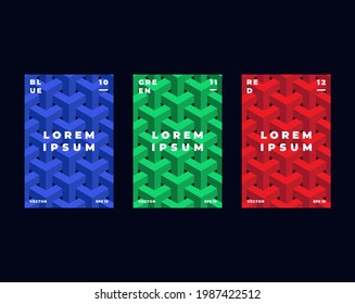 Geometric Background sets. Blue Green Red. Covers. Vector eps10
