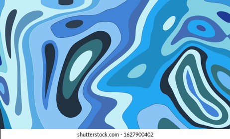 Geometric background of shapes and stripes with smooth edges. wallpaper in turquoise azure tones. vector 