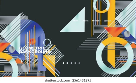 Geometric background showcasing sharp lines, contrasting colors, and minimalistic shapes