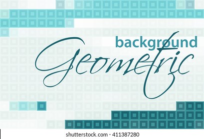 Geometric background. Simple abstract gray and teal geometric background. Pixelated vector graphic pattern