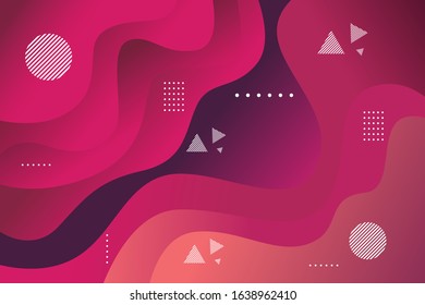 Geometric background simple liquid shapes with pink color