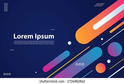 Geometric background. Simple shapes with trendy gradients composition.