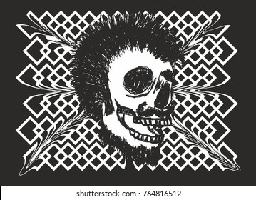 Geometric background skull graphic design vector art