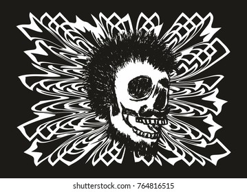 Geometric background skull graphic design vector art