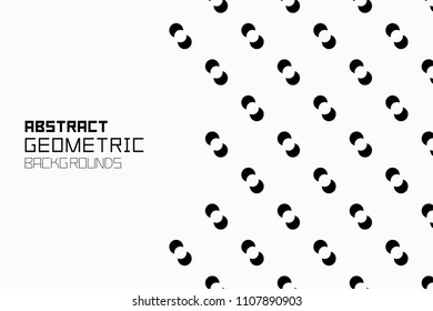 Geometric background with small circles. Monochrome ornament. isolated on white background