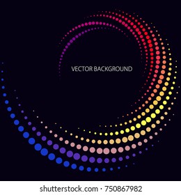 Geometric Background of Spiral Colorful Dots. Modern Vector Illustration without Transparency.