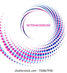 Geometric Background of Spiral Dots with Duo Tone Effect. Colorful Vector Illustration. 