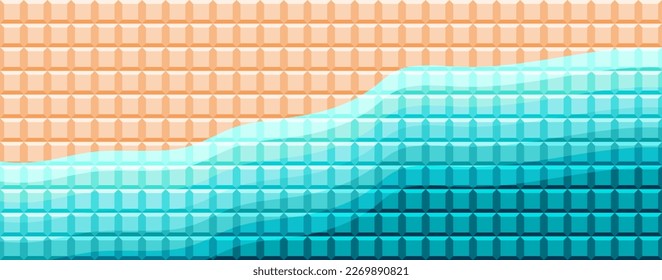 Fondo geométrico con mosaicos cuadrados. Baldosas de cristal de color arena. Fondo del vector