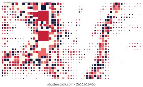 Geometric background square styles colorful rectangles halftone pixel pattern.