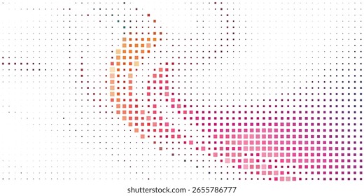 Geometric background square styles colorful rectangles halftone pixel pattern.
