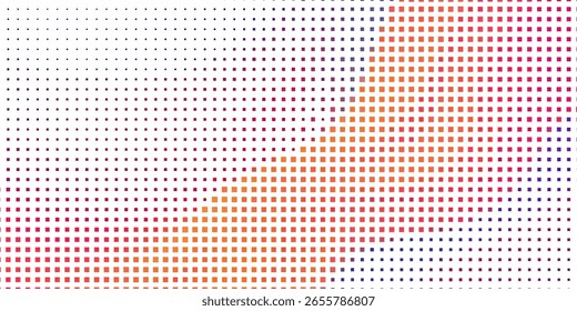 Geometric background square styles colorful rectangles halftone pixel pattern.
