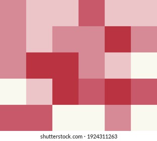 Fondo geométrico con cuadrados de diferentes tonalidades de rosa. Vector